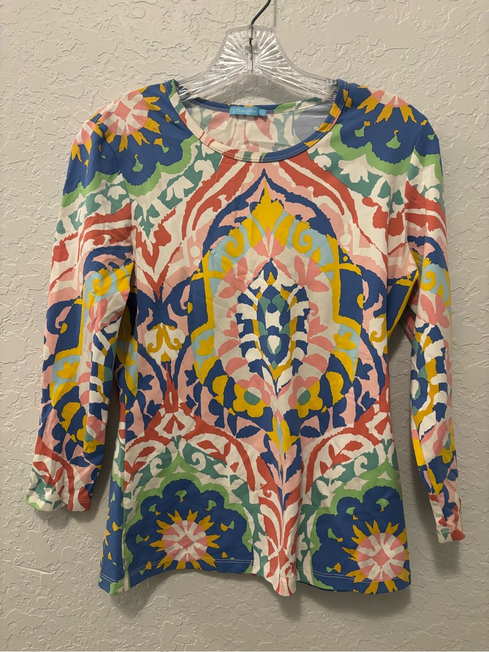 J. McLaughlin Womens Catalina Cloth Coral Button Detail 3/4 Sleeve Pink OrangeXS